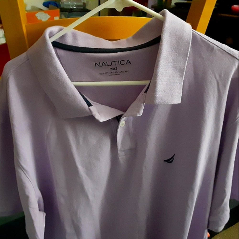 Nautica collard shirt lavender size 2XLT